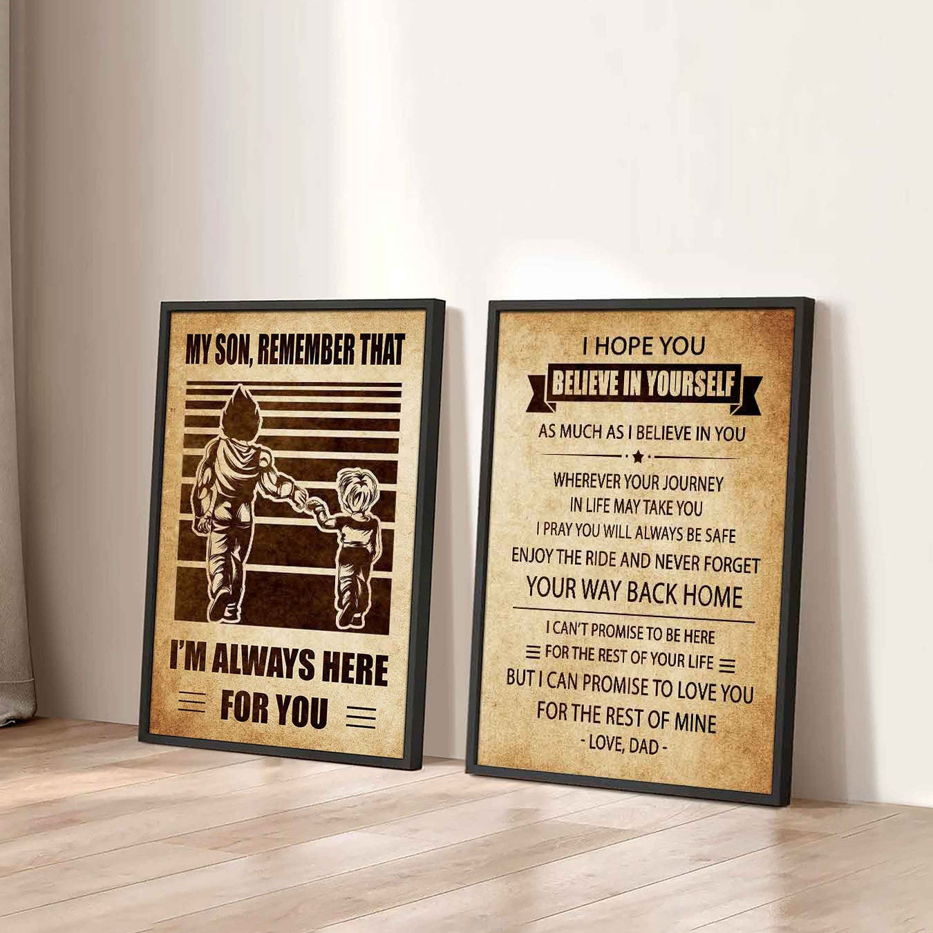 Combo 2 DRB Poster Canvas My Son Remember That - Never Forget Your Way Back Home