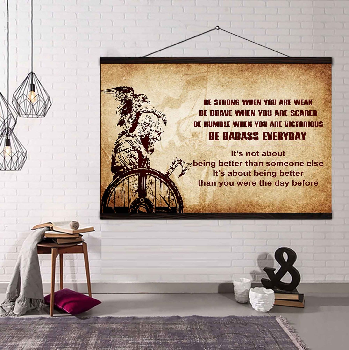 Samurai Poster Canvas Be Strong When You Are Weak Be Badass Everyday - Motivational Quotes