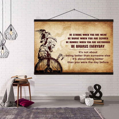 Samurai Poster Canvas Be Strong When You Are Weak Be Badass Everyday - Motivational Quotes