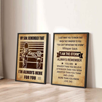 Combo 2 DRB Poster Canvas My Son Remember That - Whisper Back I'm The Storm