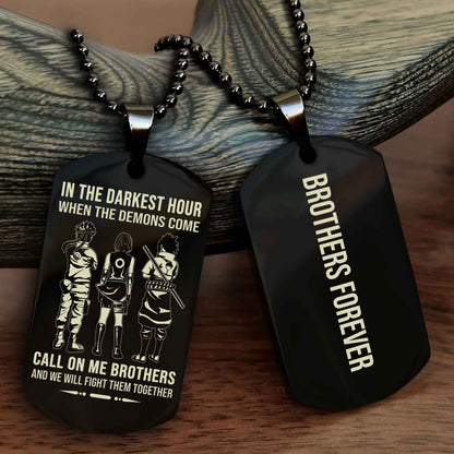 Viking customizable engraved black dog tag double sided gift from brother, brother forevers