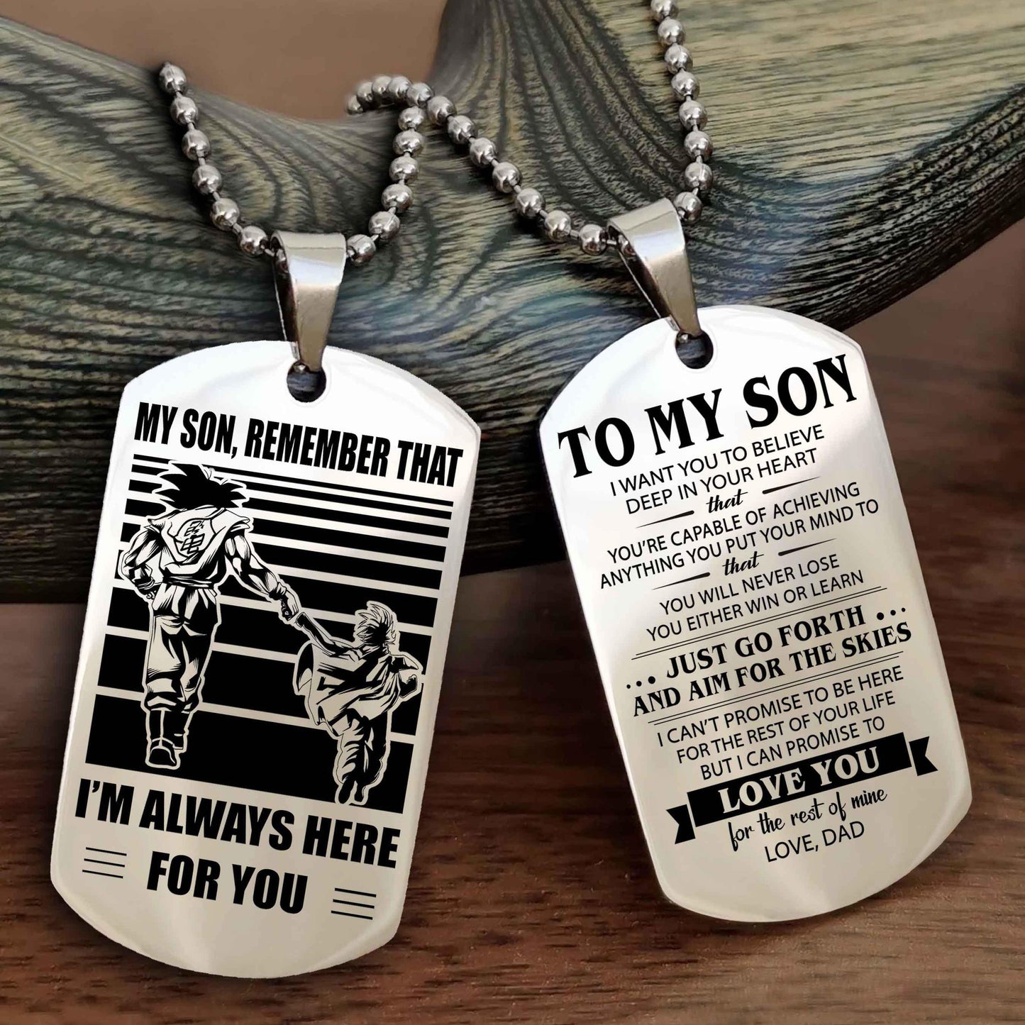 DRB Double Sided Dog Tag My Son Remember That - Gift For Son Just Go Forth And Aim For The Skies