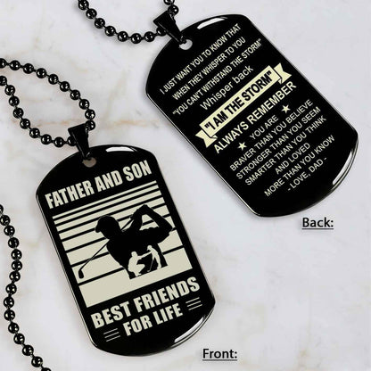Basketball Personalized Double Sided Dog Tag Father And Son Best Friends For Life Message on the back side New Version