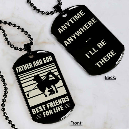Basketball Personalized Double Sided Dog Tag Father And Son Best Friends For Life Message on the back side New Version