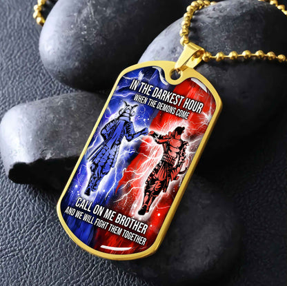 DRB Military Chain Silver Plated 18K Gold Plated Silver Plated Call On Me Brother And We Will Fight Them Together