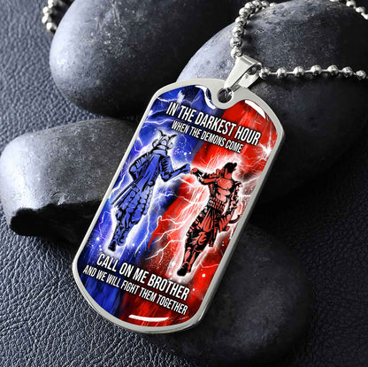 DRB Military Chain Silver Plated 18K Gold Plated Silver Plated Call On Me Brother And We Will Fight Them Together