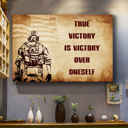 Samurai Poster Canvas True Victory Is Victory Over Oneself Gift For Your Friend