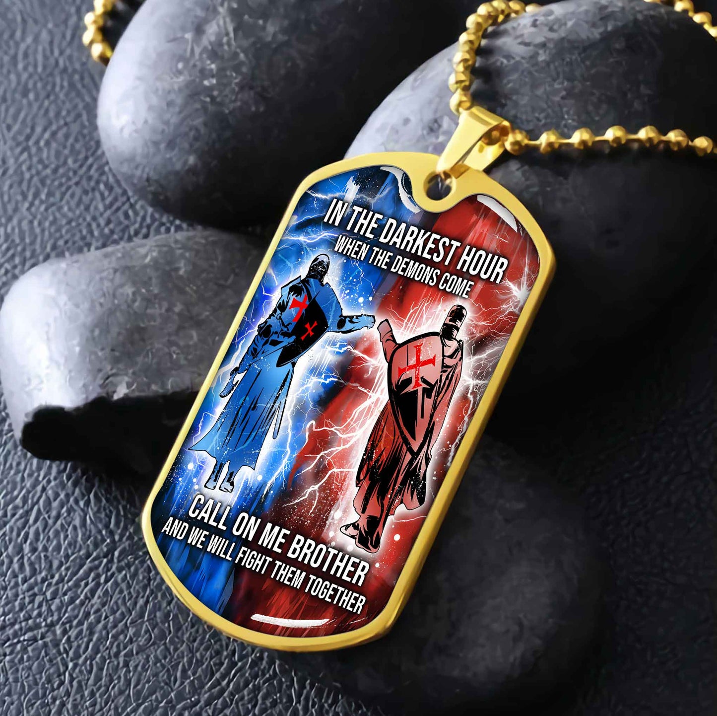 DRB Military Chain Silver Plated 18K Gold Plated Silver Plated Call On Me Brother And We Will Fight Them Together