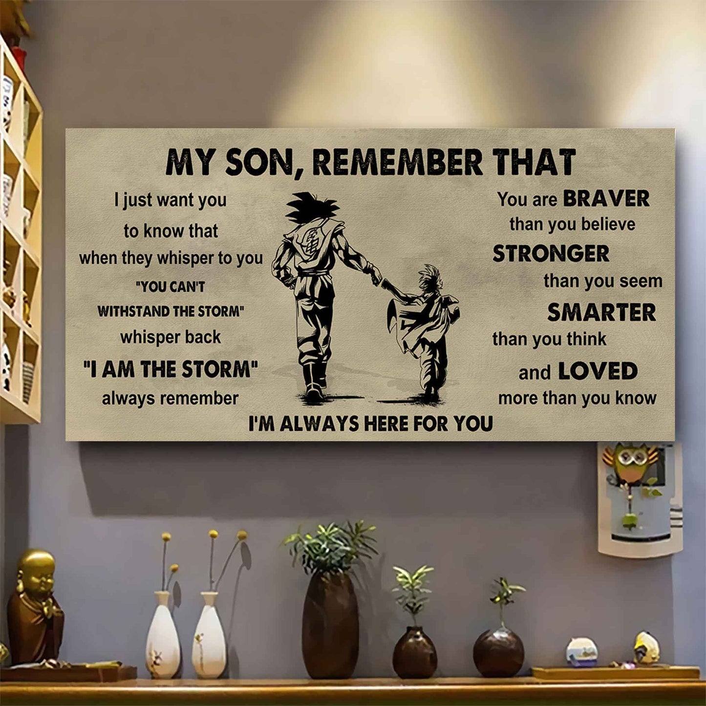 Personalized DRB Poster Canvas - My Son Remember That Whisper Back I Am The Storm