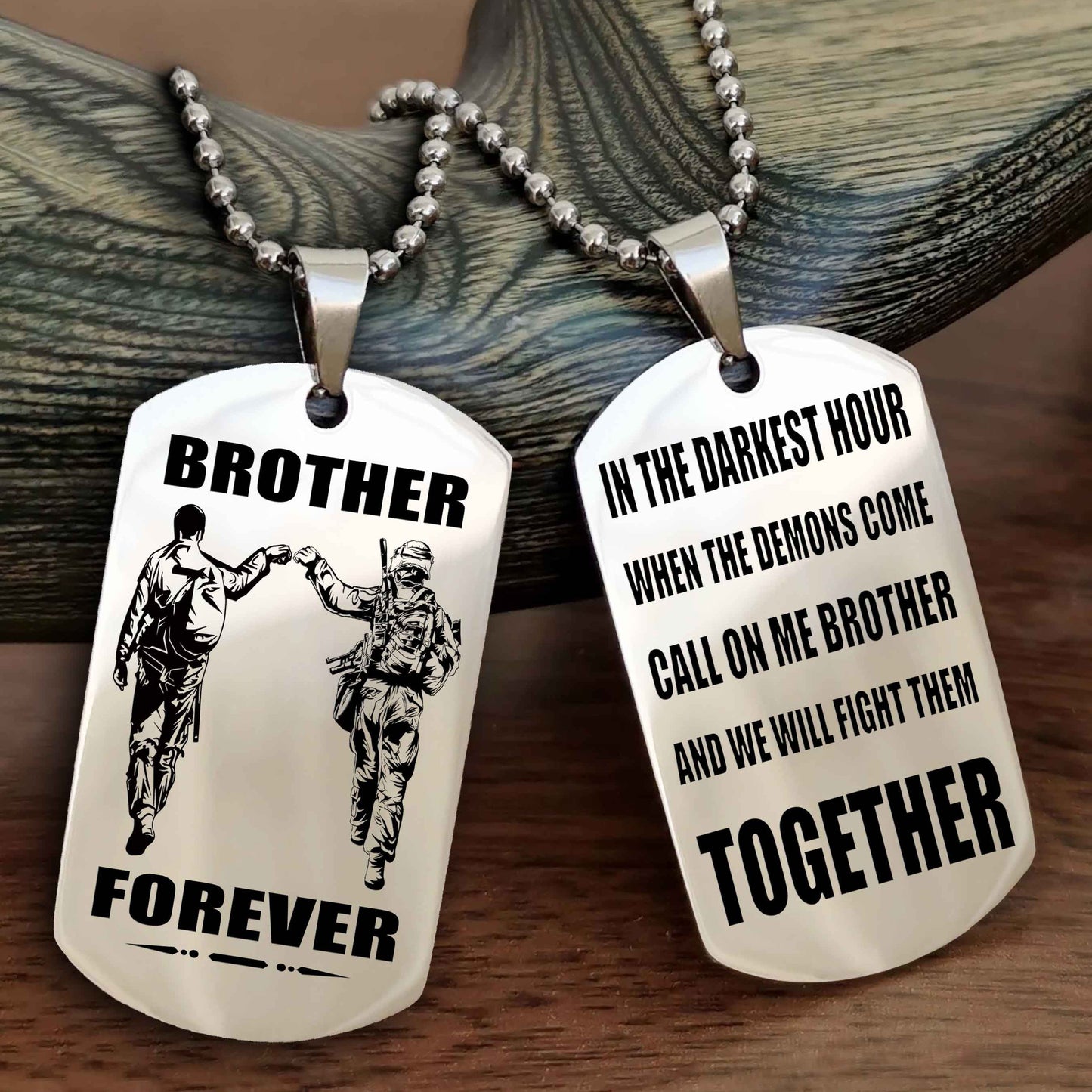 Soldier: Army-Navy Personalized Double Sided Dog Tag For My Brother - Call On Me Brother And We Will Fight Them Together Gift For Your Friend