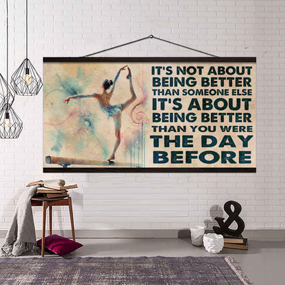 Water Color Woman SWIMMING Poster Canvas It Is Not About Being Better Than Someone Else Gift For Your Loving Woman