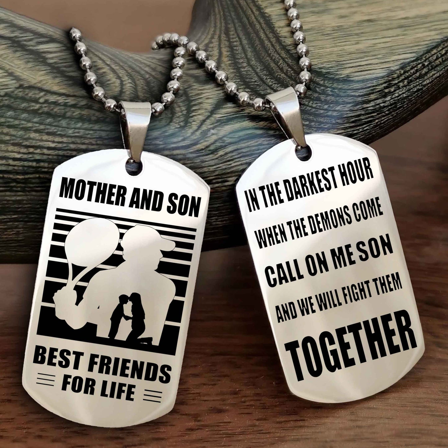 Sport Personalized Double Sided Dog Tag Father And Son Best Friend For Life - Call On Me Son