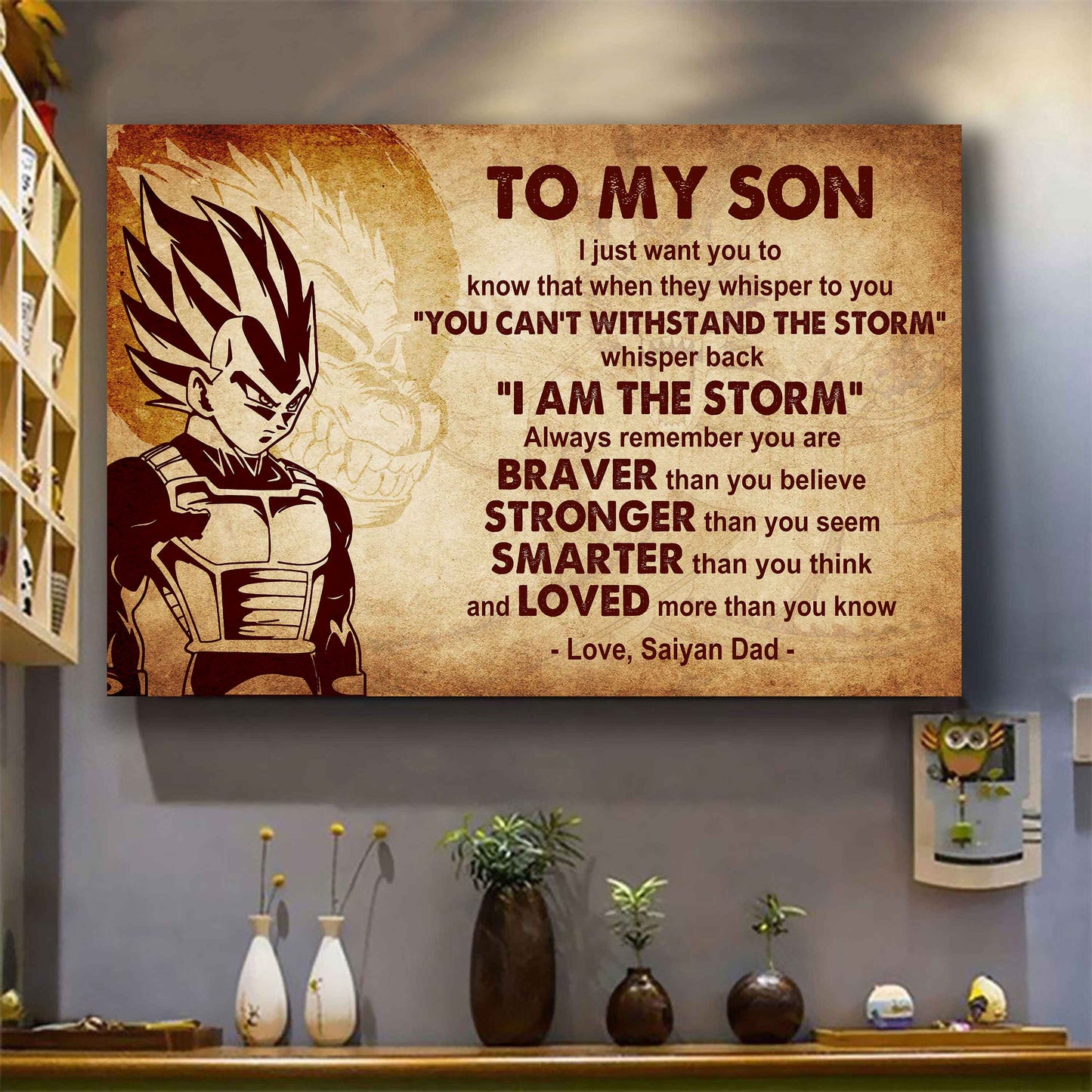 New Version Warrior Poster Canvas Whisper Back I'm The Storm From Dad To Son Gift For Your Son Motivational Quotes