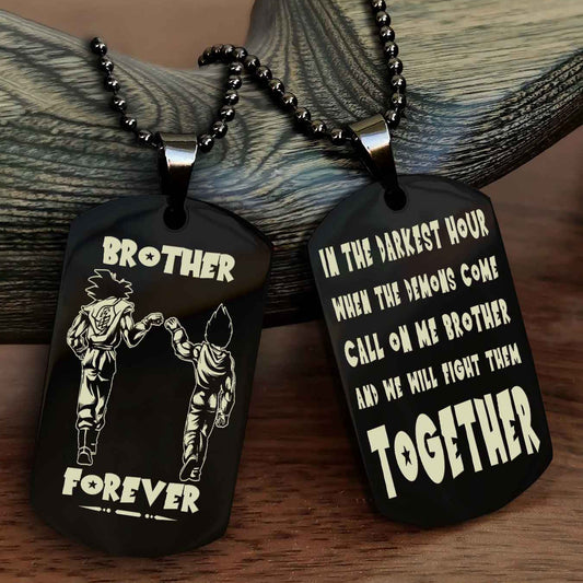 DRB Brother Personalized Double Sided Dog Tag For My Brother - Call On Me Brother And We Will Fight Them Together Gift For Your Friend