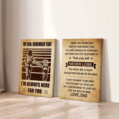 Combo 2 DRB Poster Canvas My Son Remember That - You Will Never Lose You Either Win Or Learn