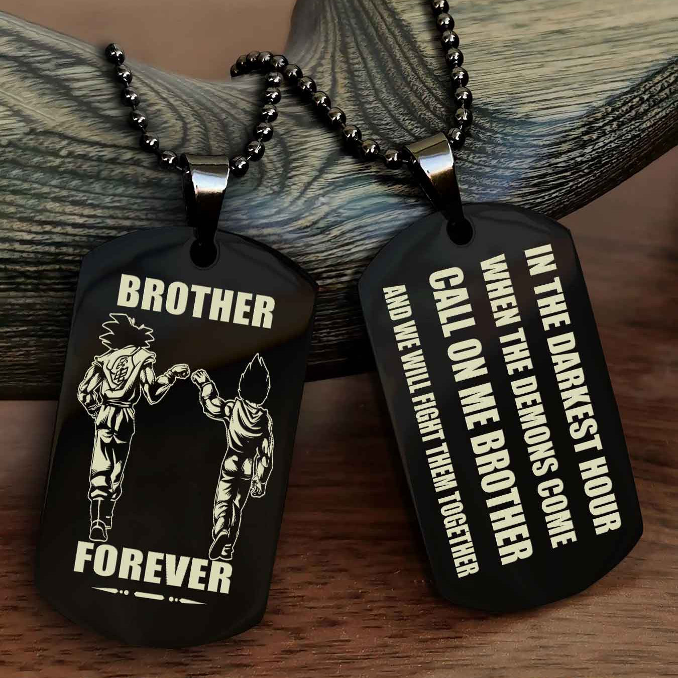 TWD Engraved Double Sided Dog Tag Call On Me Brother NAG Brothers Forever We Will Fight Them Together