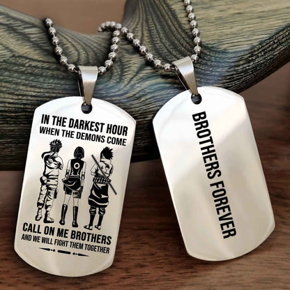 Cowboy Customizable engraved black dog tag double sided gift from brother, brother forevers