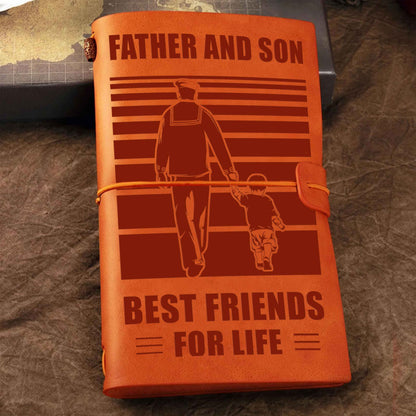 Family Customizable vintage journal notebook, Father And Son Best Friend For Life Vintagegift For Father Day
