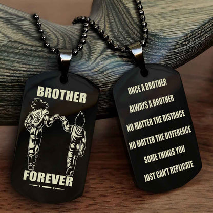 OP Customizable engraved dog tag double sided gift from brother - Brother Forever Once A Brother Always A Brother