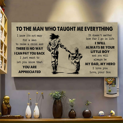 DRB To The Man Who Taught Me Everything - You Will Always Be My Hero Poster Canvas Gift For Father - Photo Upload
