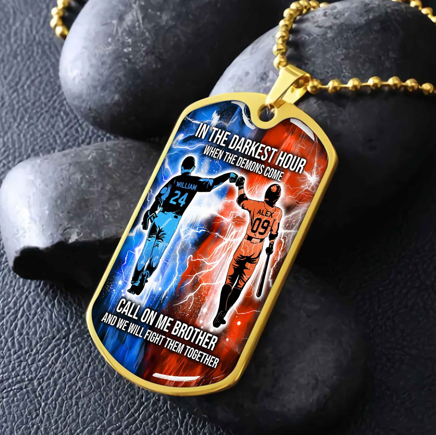 DRB Military Chain Silver Plated 18K Gold Plated Silver Plated Call On Me Brother And We Will Fight Them Together