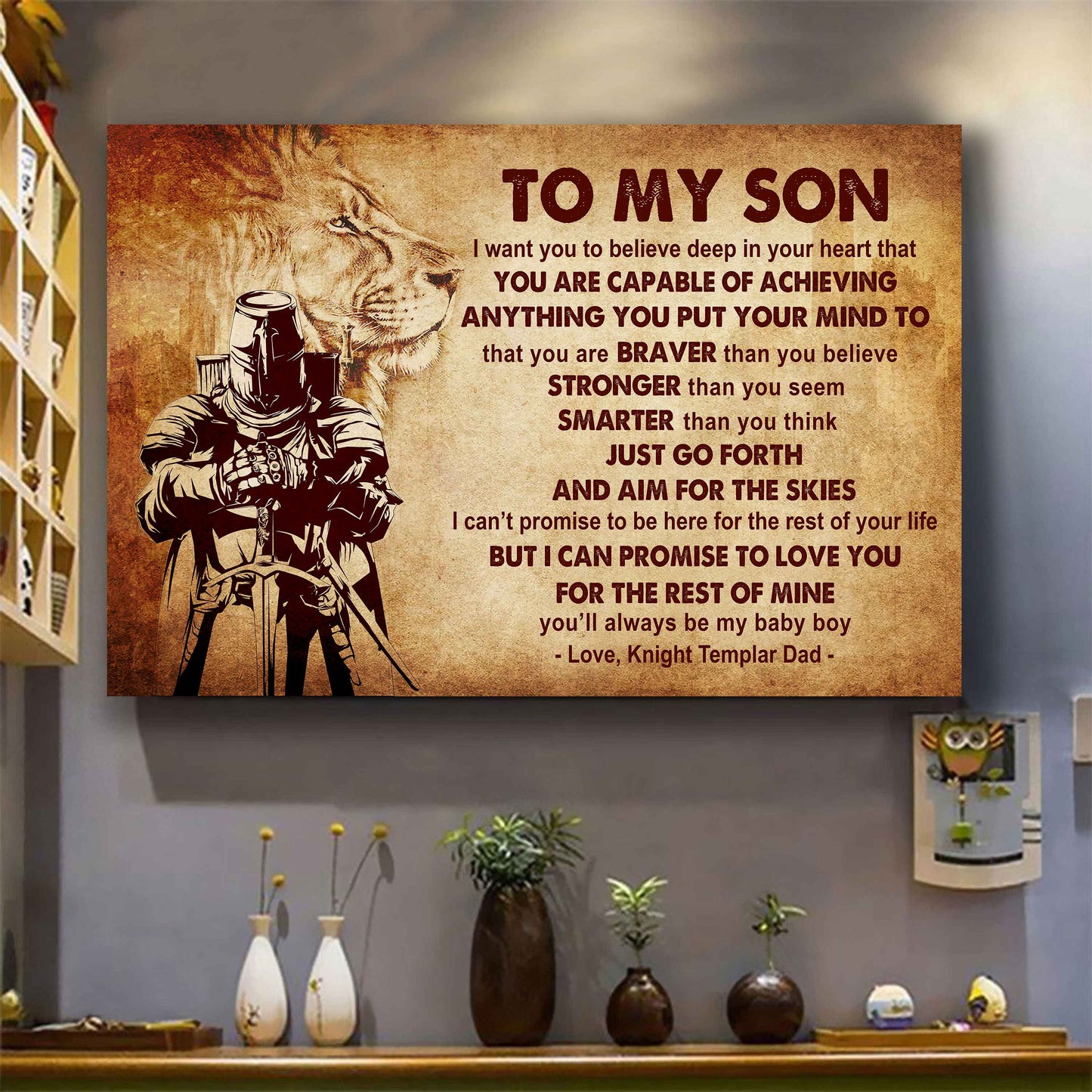 Samurai Poster Canvas Just Go Forth And Aim For The Skies From Dad To Son Gift For Your Son