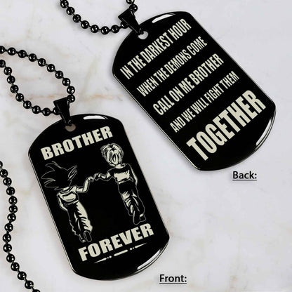 Customizable engraved black dog tag double sided gift from brother, brother forever