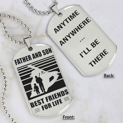 Silver Version Basketball Personalized Double Sided Dog Tag Father And Son Best Friends For Life  Message on the back side