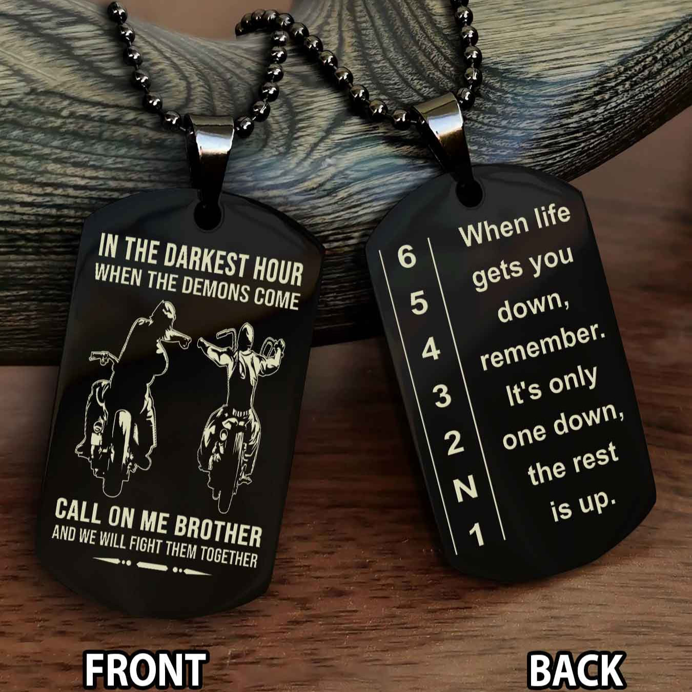 Sportbike Dog tag-When life gets you down, remember. It’s only one down, the rest is up
