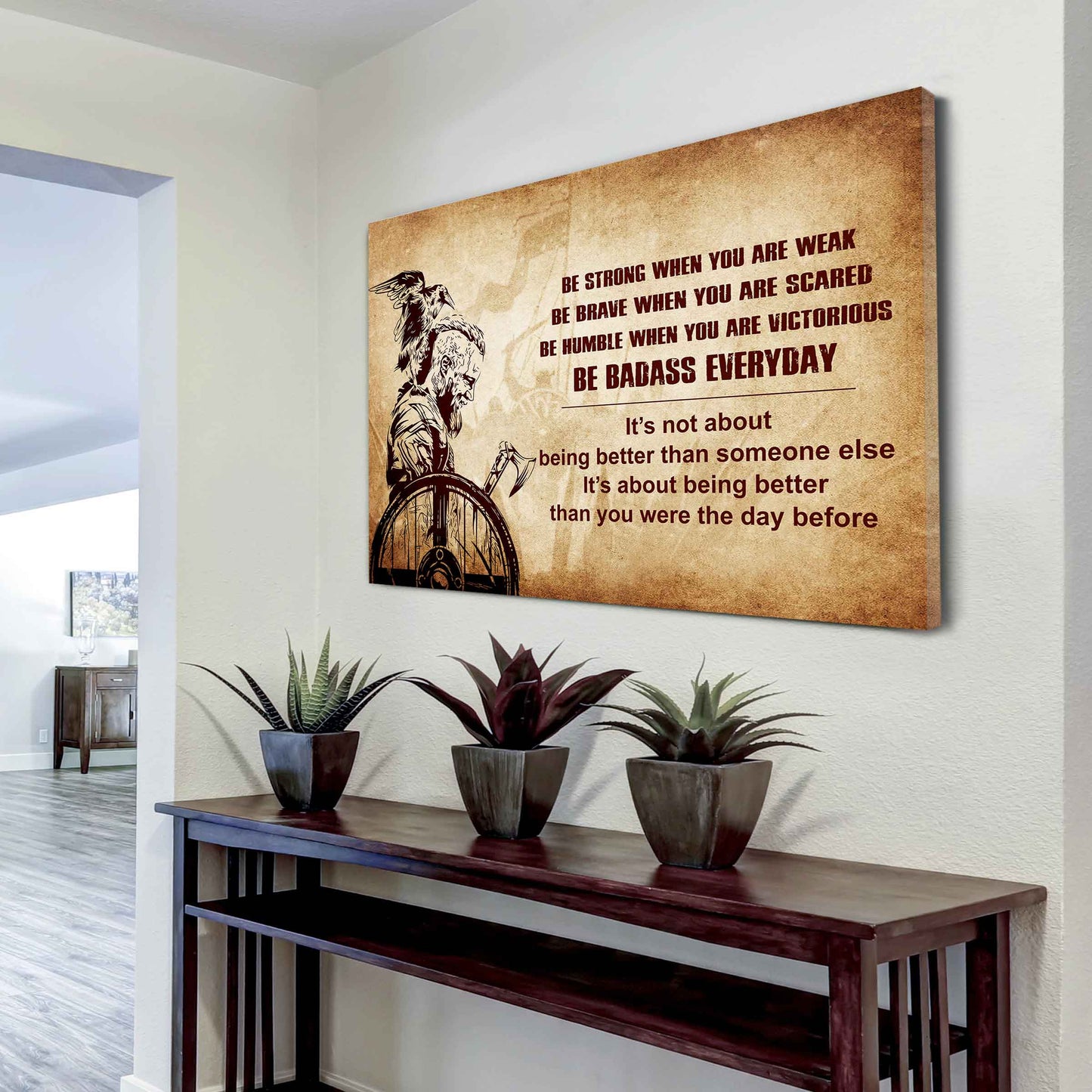 Samurai Poster Canvas Be Strong When You Are Weak Be Badass Everyday - Motivational Quotes
