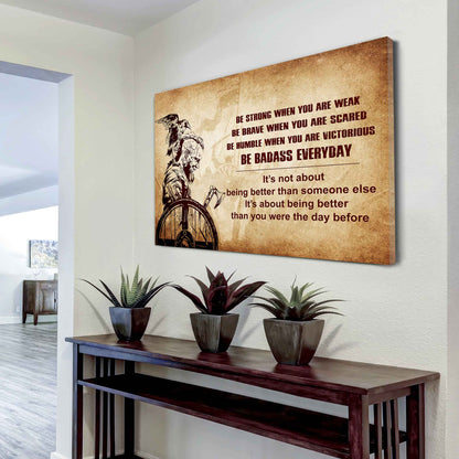 Samurai Poster Canvas Be Strong When You Are Weak Be Badass Everyday - Motivational Quotes