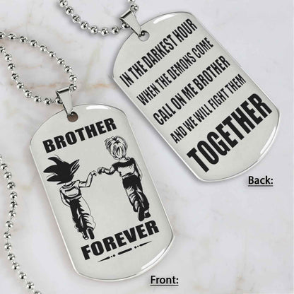 Customizable engraved black dog tag double sided gift from brother, brother forever