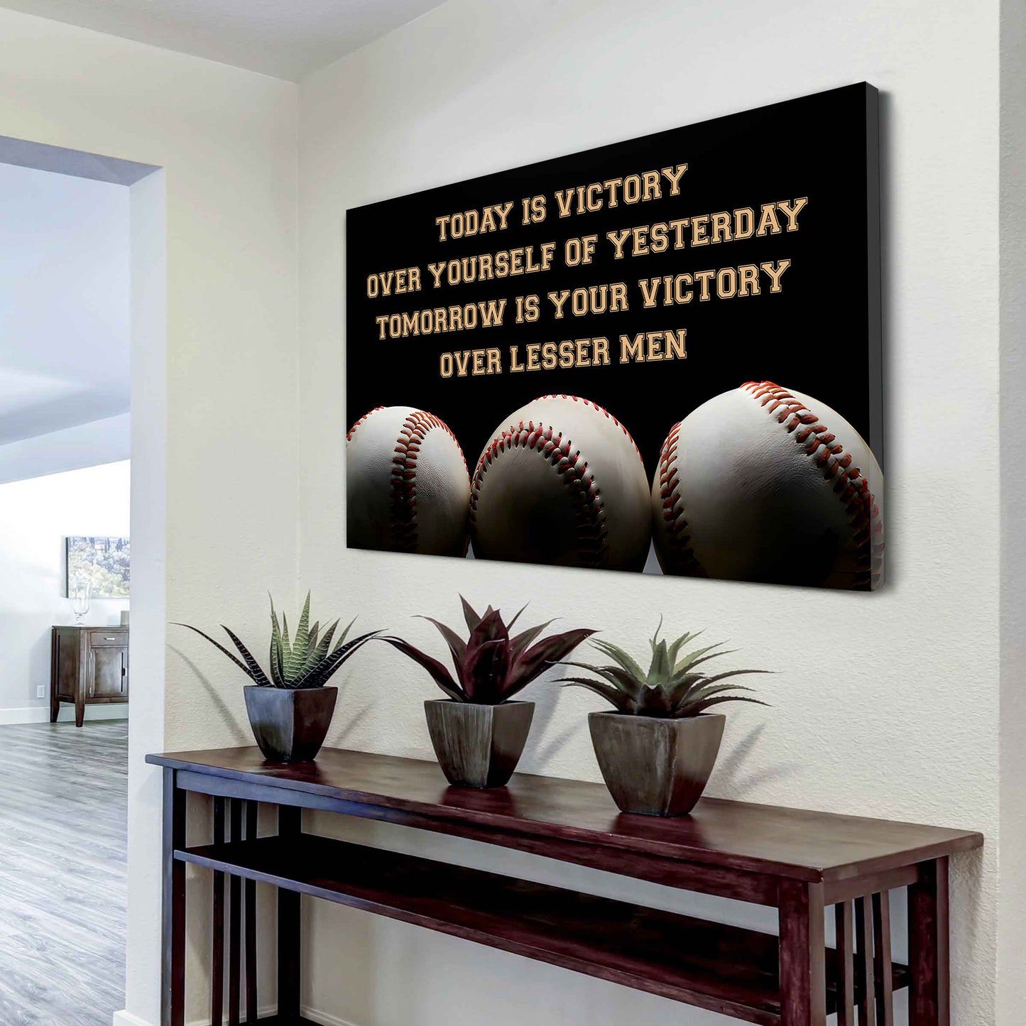Sport Poster Canvas Today Is Victory Over Your Self Best Gift With Motivation Quotes