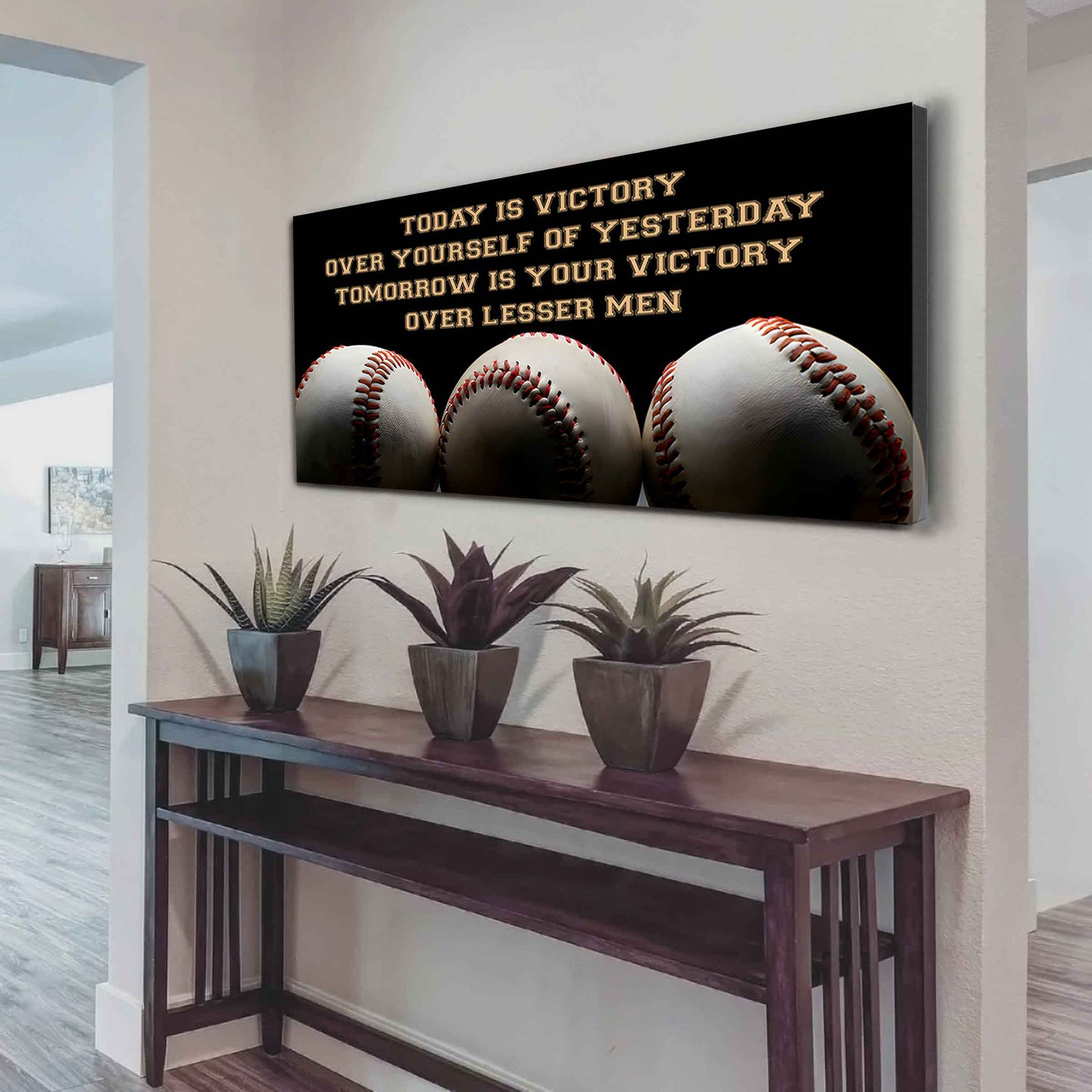 American Football Poster Canvas - Today Is Victory Over Yourself Over Yourself Of Yesterday Tomorrow Is Your Victory Over Lesser Men