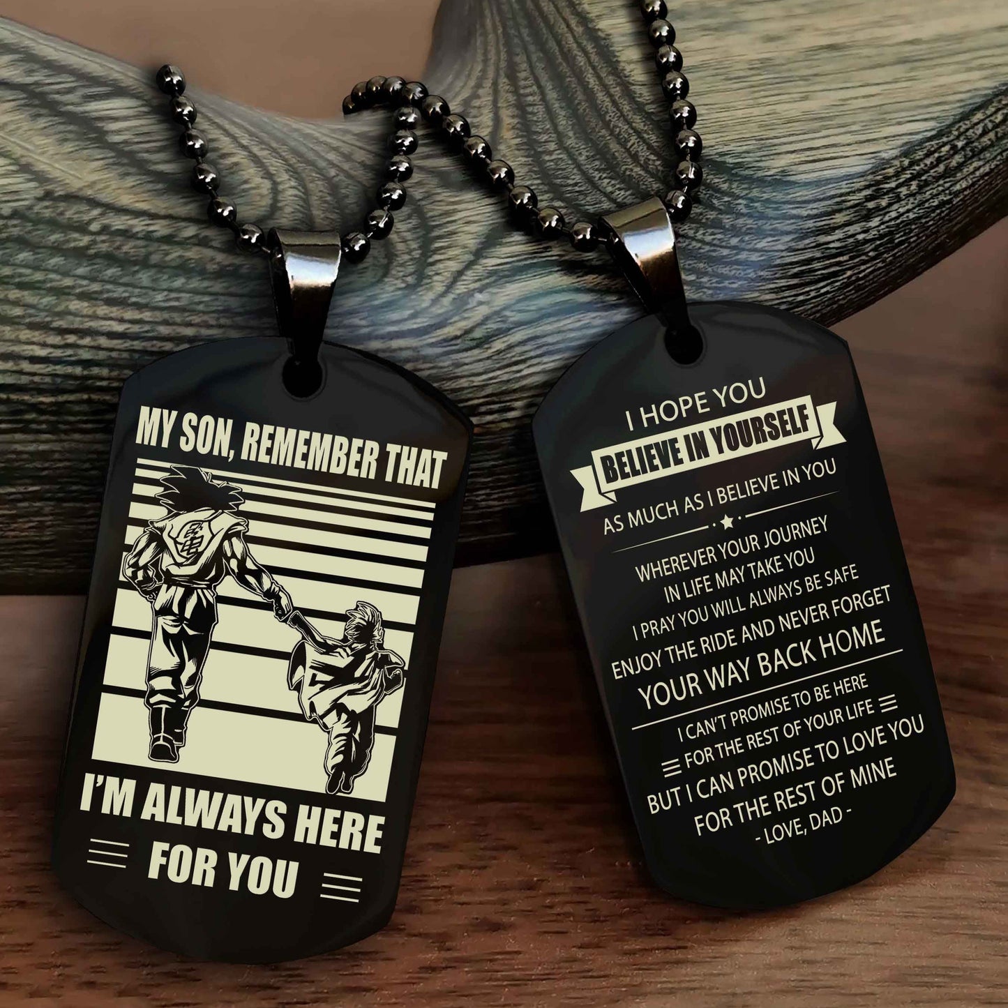 Biker Personalized Double Sided Dog Tag My Son Remember That I Will Always Here Never Forget Your Way Back Home