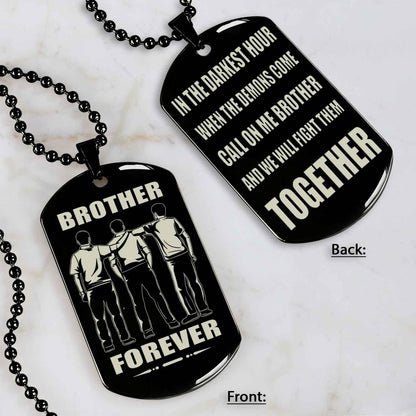 All Team engraved double sided dog tag call on me brother gift for brother dog tag for brother