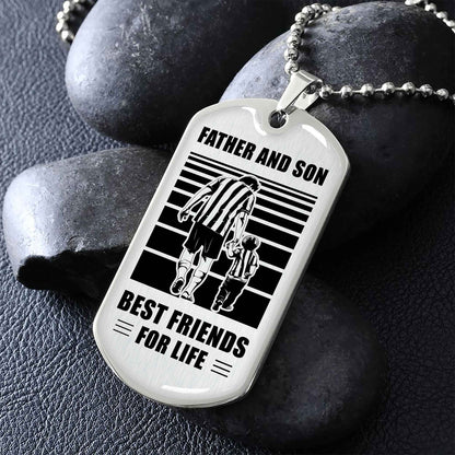 Biker Military Chain Silver Plated 18K Gold Plated Father And Son Best Friend For Life Gift For Your Son