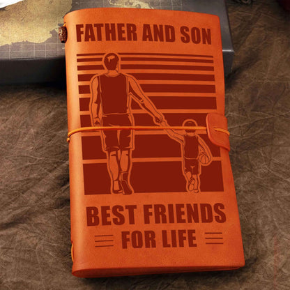 Family Customizable vintage journal notebook, Father And Son Best Friend For Life Vintagegift For Father Day