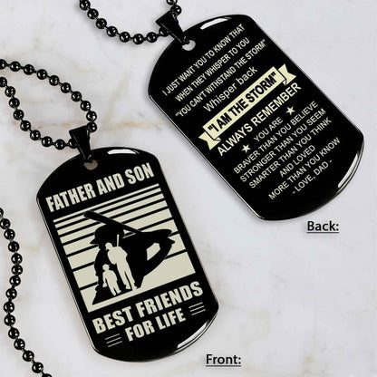 Basketball Personalized Double Sided Dog Tag Father And Son Best Friends For Life Message on the back side New Version