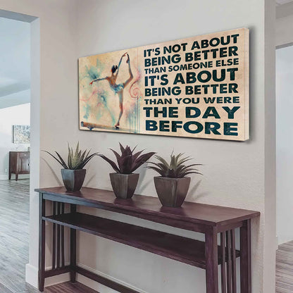 Water Color Woman Basketball Poster Canvas It Is Not About Being Better Than Someone Else Gift For Your Loving Woman