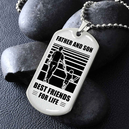 VGT_TRL Military Chain Silver Plated 18K Gold Plated Father And Son Best Friend For Life Gift For Your Son