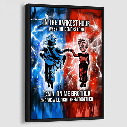 Brother Canvas Wall Art Call On Me Brother And We Will Fight Them Together Gift For Your Friend