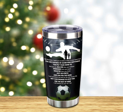Customizable Tumbler To My Grandson With Inspriration Quotes From Grandpa And Grandma