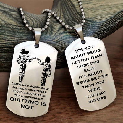 Spartan Double Sided Dog Tag Quiting Is Not It Is About Being Better Than You Were The Day Before