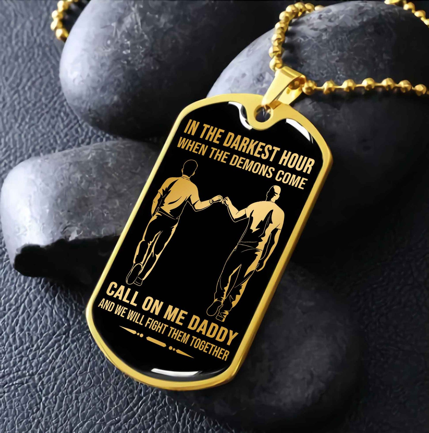 DRB Military Chain Silver Plated 18K Gold Plated Call On Me Daddy Gift For Your Dad