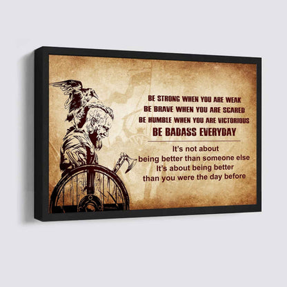 Samurai Poster Canvas Be Strong When You Are Weak Be Badass Everyday - Motivational Quotes