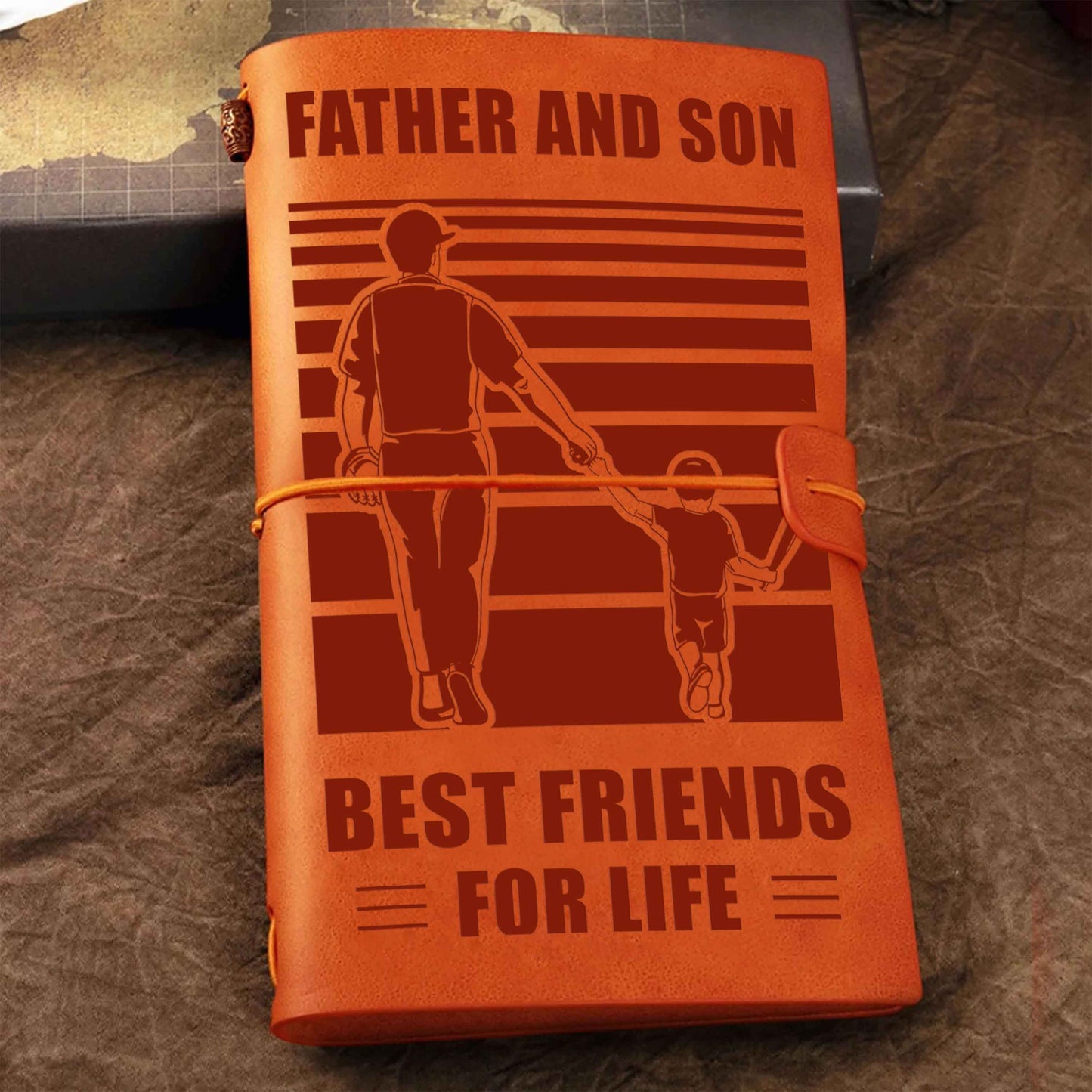Family Customizable vintage journal notebook, Father And Son Best Friend For Life Vintagegift For Father Day