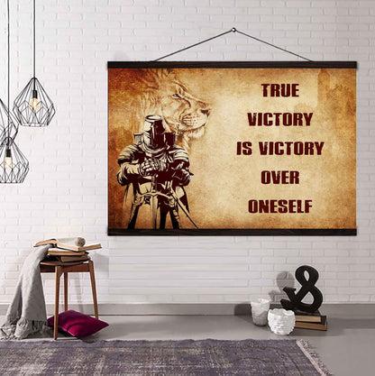 Samurai Poster Canvas True Victory Is Victory Over Oneself Gift For Your Friend