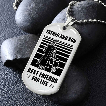 Military Chain Silver Plated 18K Gold Plated Father And Son Best Friend For Life Gift For Your Son