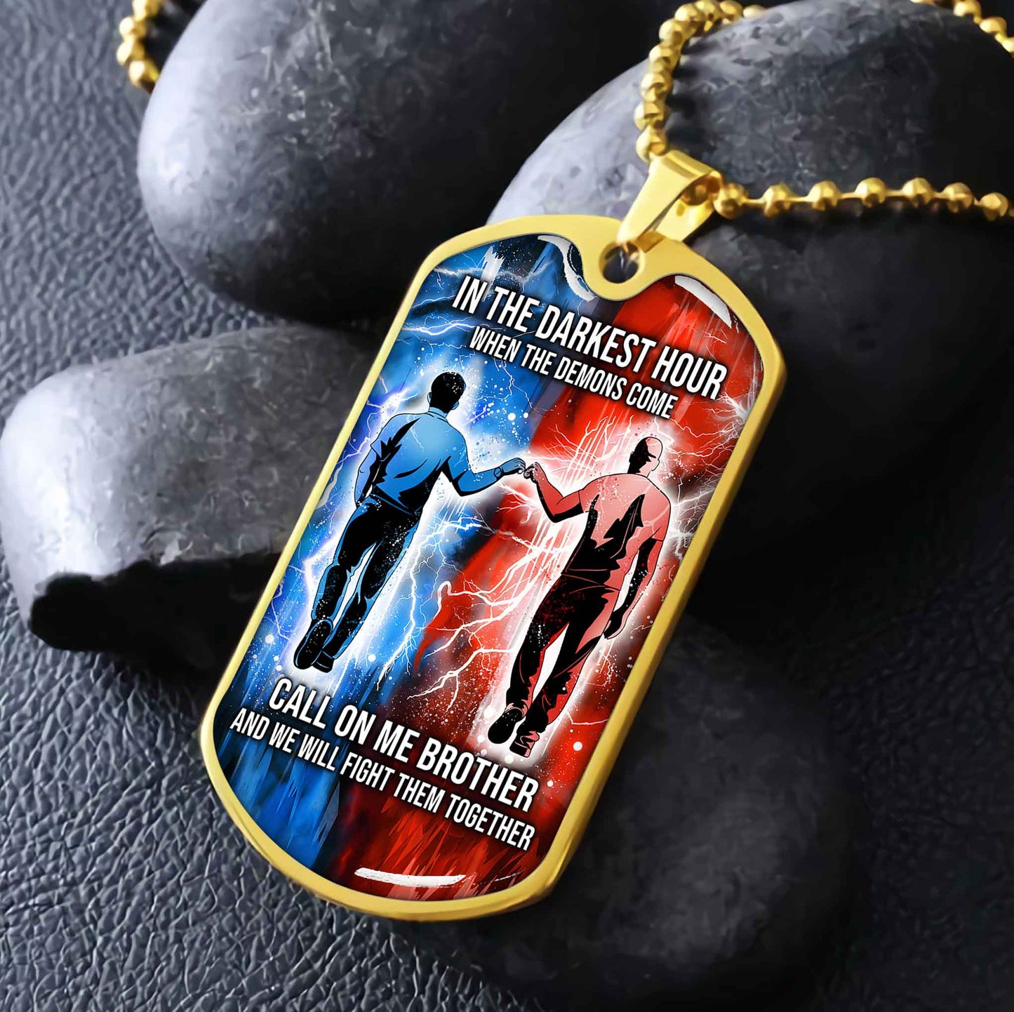 DRB Military Chain Silver Plated 18K Gold Plated Silver Plated Call On Me Brother And We Will Fight Them Together